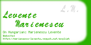levente marienescu business card